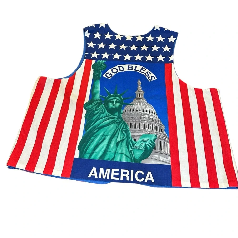 Vintage Handcrafted God Bless America Statue of Liberty  Vest‎